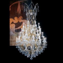 Большая люстра подвесная OLD STYLE 3301/35+3 Green gold