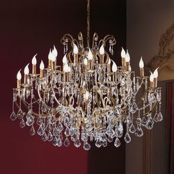 Большая люстра подвесная OLD STYLE 3336/27+1 Gold Matt Sw