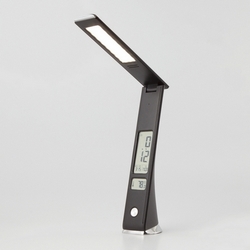Офисная настольная лампа светодиодная с выключателем, часами, термометром и регулировкой яркости Business 80504/1