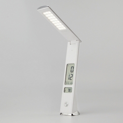 Офисная настольная лампа светодиодная с выключателем, часами, термометром и регулировкой яркости Business 80504/1