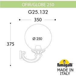 Настенный фонарь уличный Fumagalli GLOBE 250 G25.132.000.BXF1R