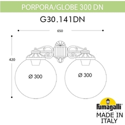 Настенный фонарь уличный GLOBE 300 G30.141.000.BXF1RDN