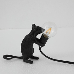 Интерьерная настольная лампа Seletti Mouse Sitting Черный