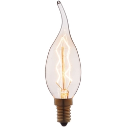 Ретро лампочка накаливания Эдисона свеча на ветру E14 60W 2400-2800K 3560-TW