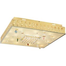 Потолочный светильник накладной прямоугольный 2462/25 gold plated+color crystal