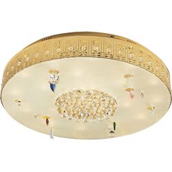 Потолочный светильник накладной круглый 2464/25 gold plated+color crystal