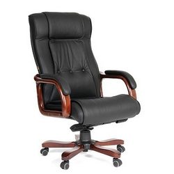 Офисное кресло Chairman 653 Россия черная кожа