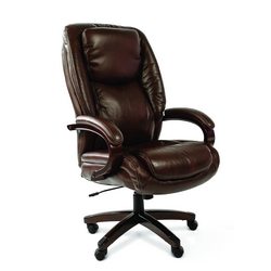 Офисное кресло Chairman 408, кожа+PU, коричн. N