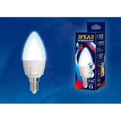 Лампочка светодиодная LED-C37 7W/NW/E14/FR PLP01WH картон