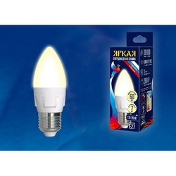 Лампочка светодиодная LED-C37 7W/WW/E27/FR PLP01WH картон