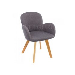 Деревянный стул Asia wooden legs / grey fabric 1926